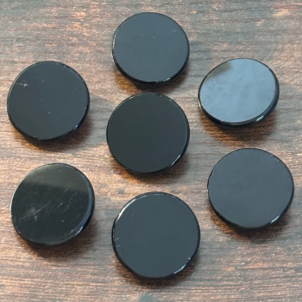 Vintage Black Glass Button Lot (qty 7)